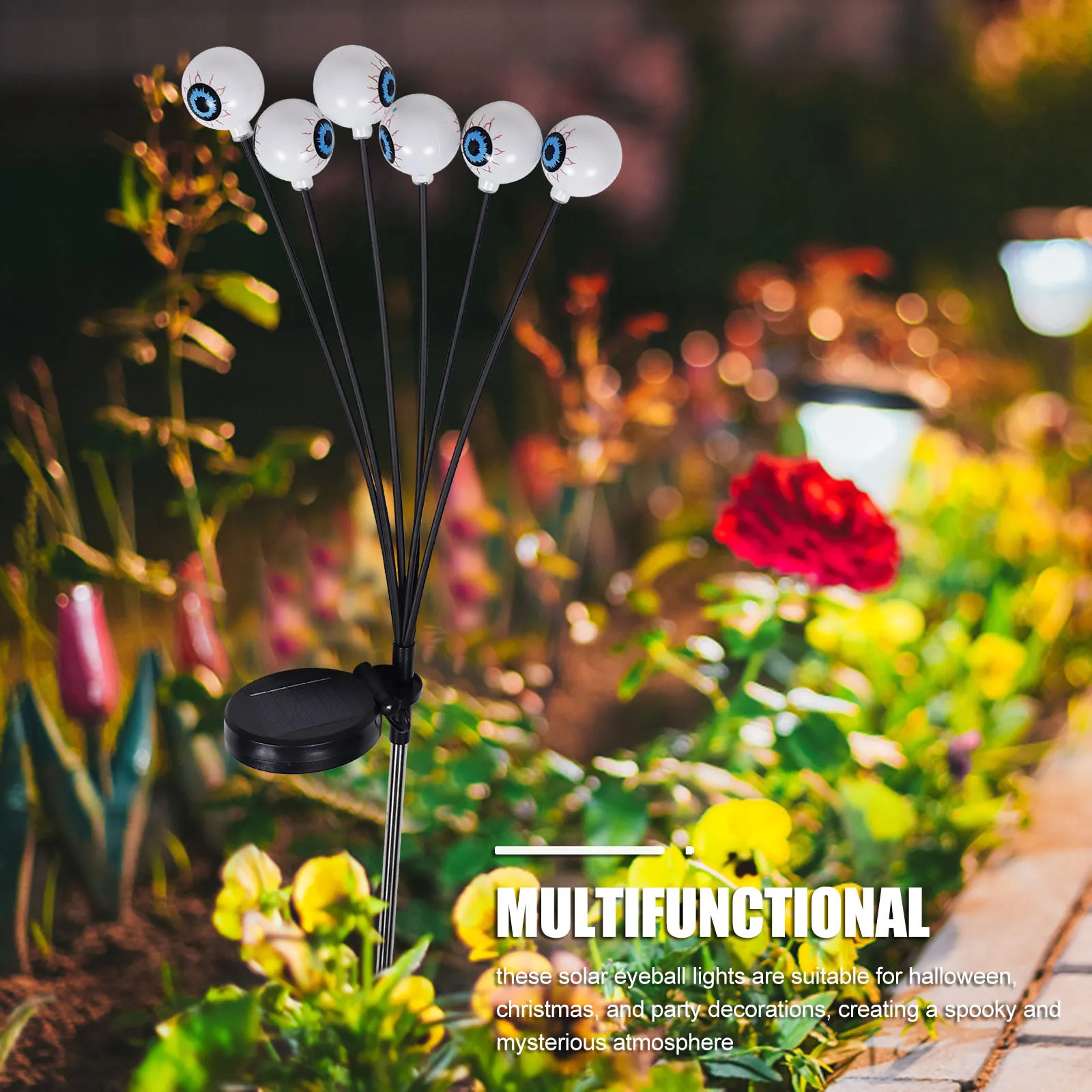 Bulbo oculare solare Luci di Halloween Esterno Impermeabile Giardino Cortile Pathway Decorazioni per feste Decorazioni per bulbo oculare spaventoso Bulbi oculari di Halloween