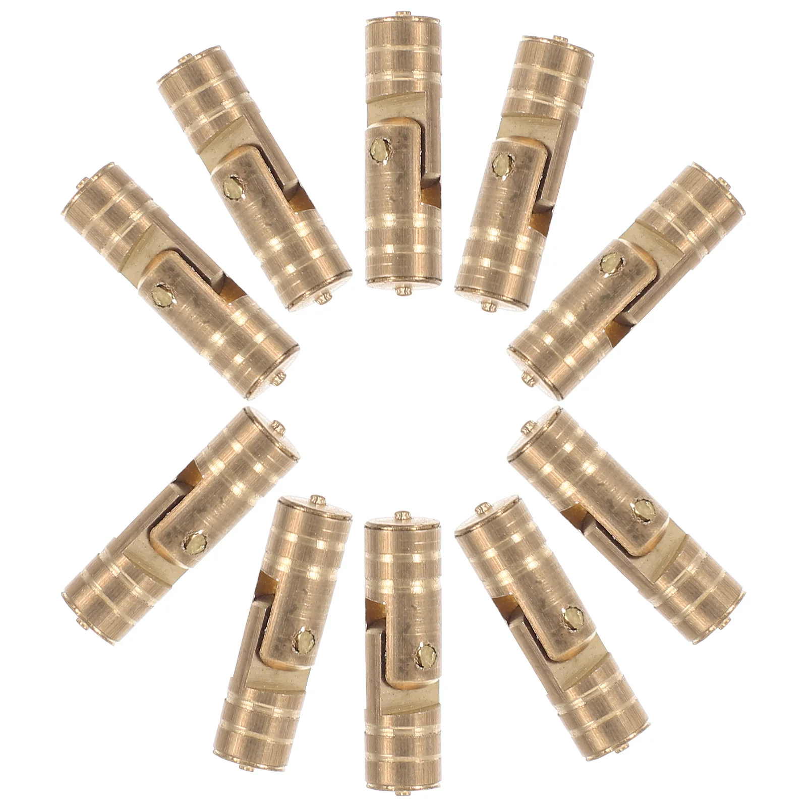 Dobradiças de porta de armário ocultas de latão, para caixa de joias, baú de madeira, dobradiças de metal, substituição de armário, hardware de guarda-roupa com 10 peças