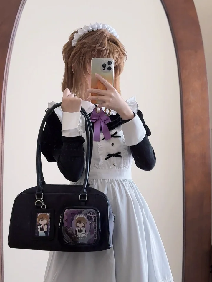 Japanese Original Sweet Cute Lolita Satin Lta Bag Small Food Chasing Star Two-dimensional Shoulder Commuting Handbag for Women