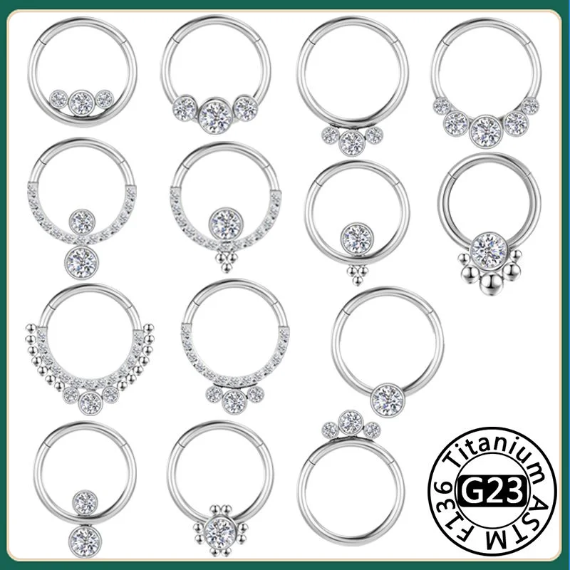 Image of 16g g23 Titan Nasenringe Klapp segment Ohr knorpel Tragus Ohrringe chirurgischer Stahl kleine Nasenringe Septum Piercing Schmuck