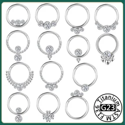 16G G23 Titanium Nose Rings Hinged Segment Ear Cartilage Tragus Earrings Surgical Steel Small Nose Rings septum Piercing Jewelry