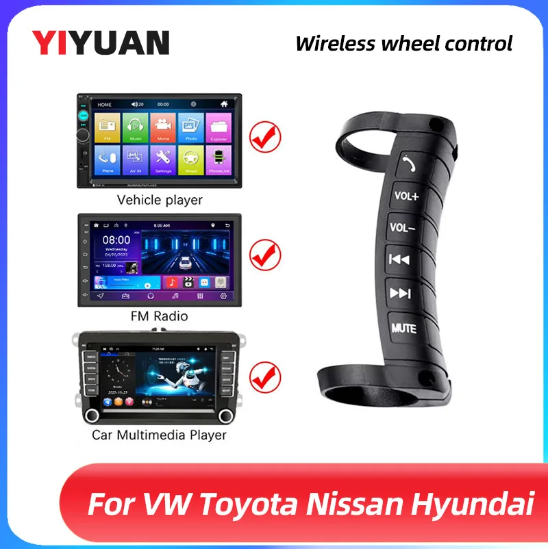 

2 DIN Car Radio, Wireless Steering Wheel Control, GM, Volkswagen, Toyota, Nissan, Hyundai, Polo, Skoda