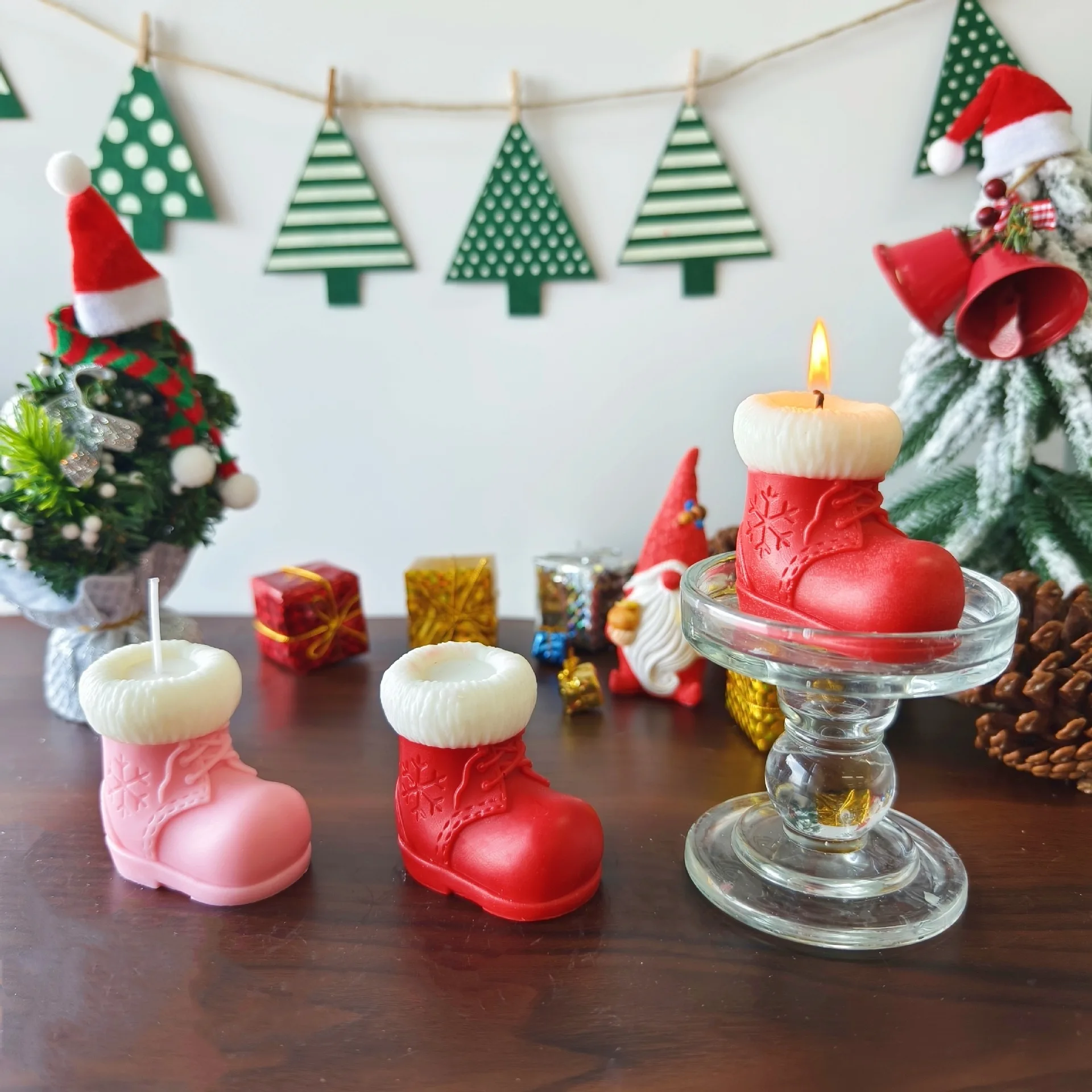 

Рождественская серия «сделай сам», снеговик, зимние сапоги, силиконовая форма, форма для ароматических свечей ручной работы, рождественские колокольчики в виде лося, свечи, принадлежности для изготовления