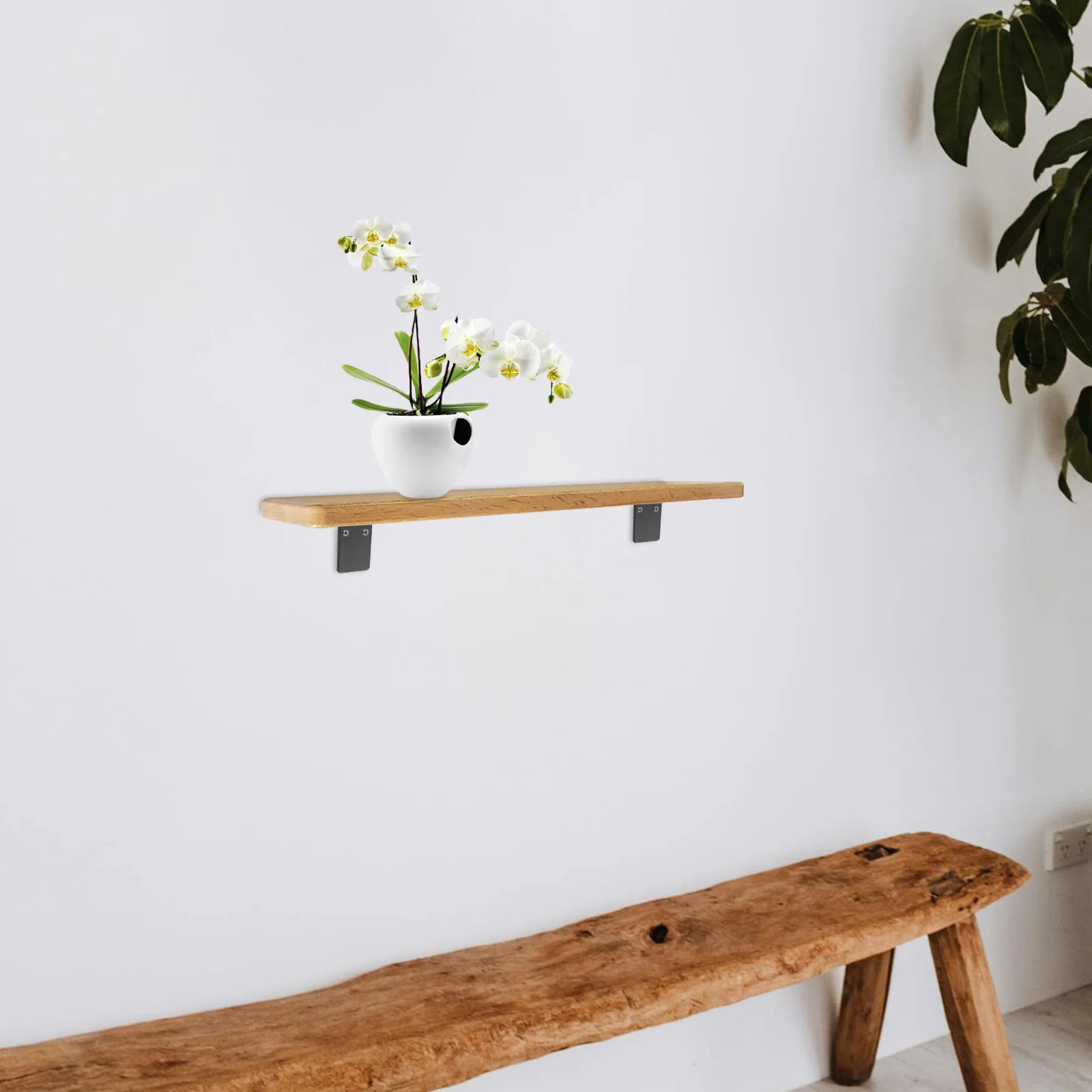 

4Pcs Heavy Duty Black L Shape Triangle Shelf Brackets Invisible Floating Wall Mount Supports for Wood Triangular Support Bracket