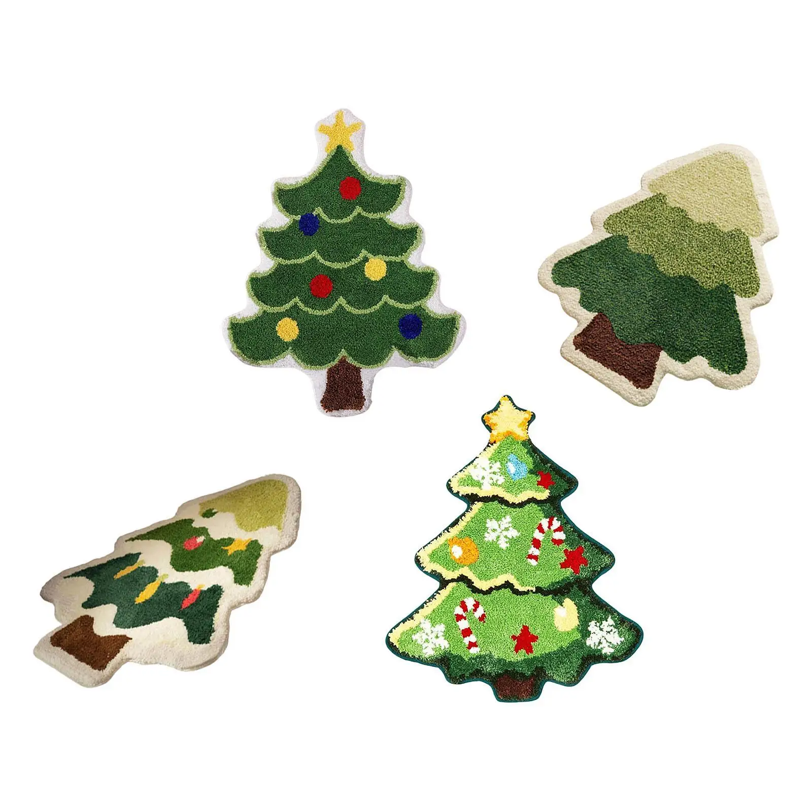 Christmas Tree Rug Washable Gifts Sturdy Nordic Comfortable for Christmas Decor Soft Bathtub Carpet Bathroom Rug Bath Mat