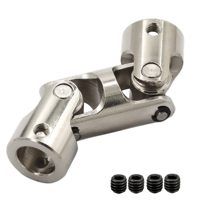 RC Boat Car Shaft Coupler Metal Cardan Joint Connector Three-section Universal Joint Coupling Motor Connector with Screws
