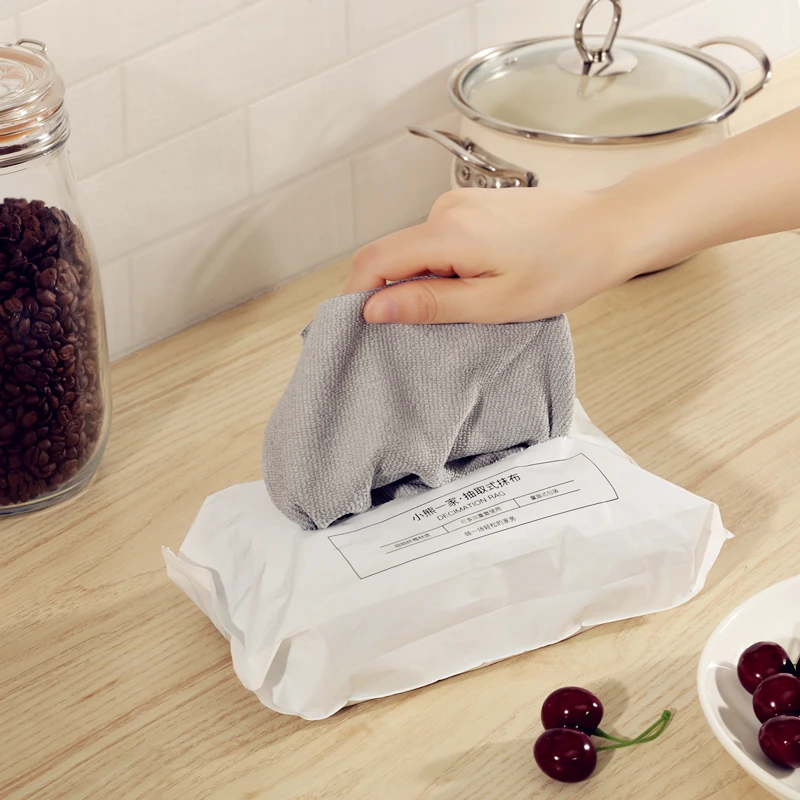 20PCS Disposable Kitchen Towel Reusable Microfiber Cleaning Cloth Glass Table Rags Dishcloth Wet Tissue Hand Durable Napkin