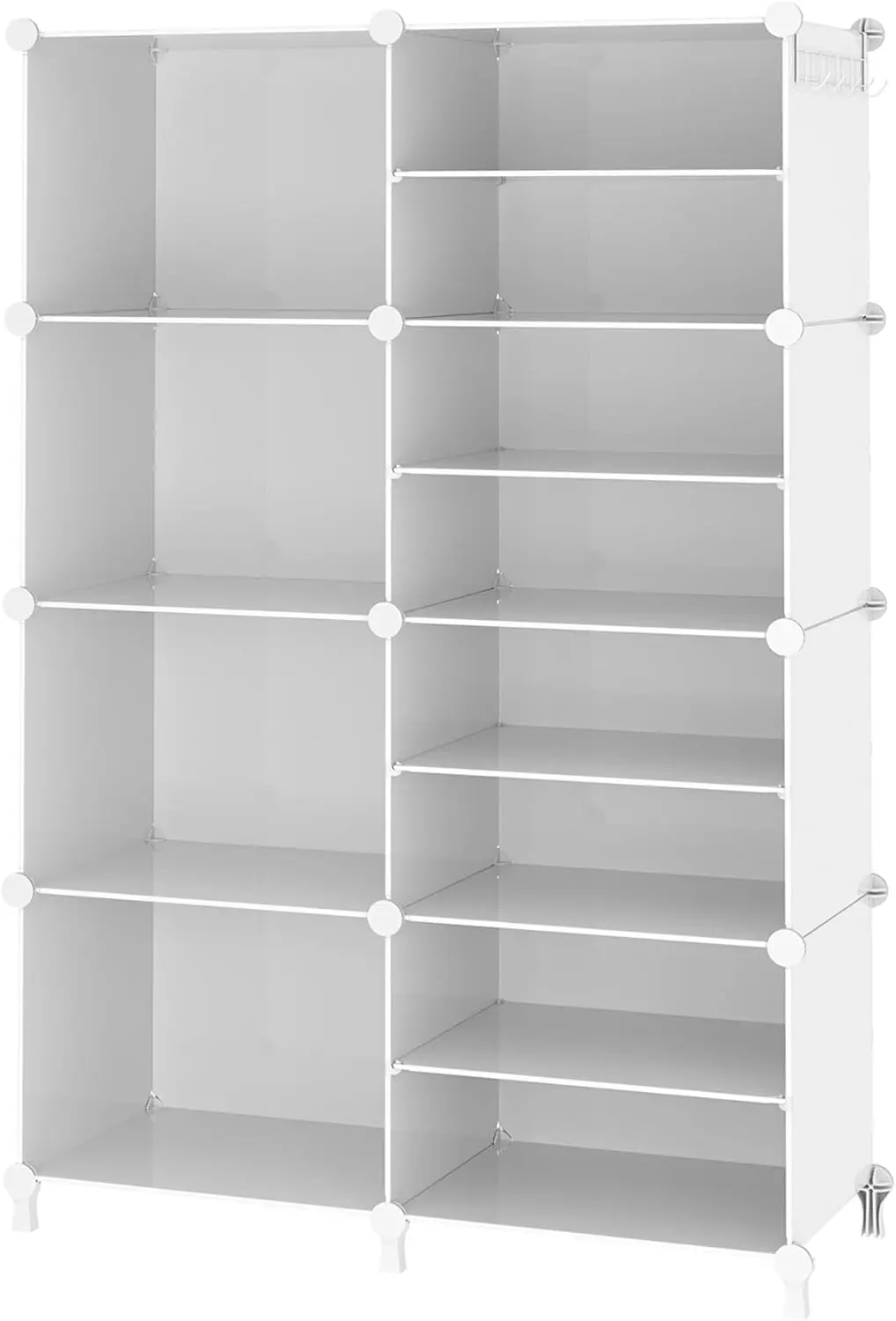 

Shelves Portable Closet Clothes Organizers and Storage Stackable Cubby Shelving for Closet Bedroom Living Room Office White