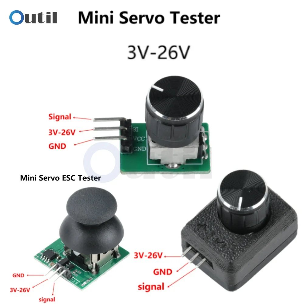 

Мини-DC 3-26 В 1-6S аккумуляторный сервопривод ESC тестер встроенная понижающая схема DIY рулевой механизм контроллер скорости тестовый модуль