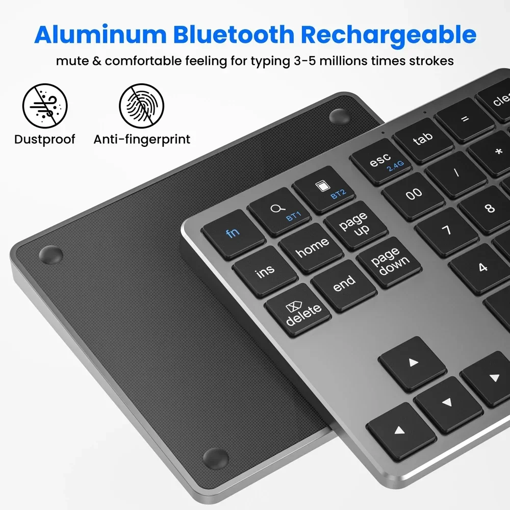 2025 neue Dual Bluetooth Numerische Tastatur 2,4G Drahtlose Tastatur 300 mAh Batterie Wiederaufladbare Numpad Für iPad Xiaomi Telefon Pc tablet