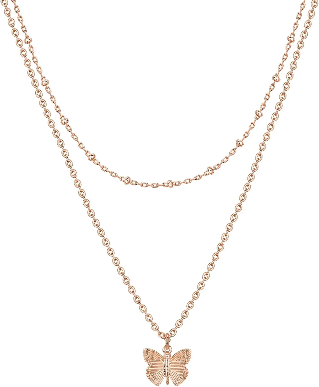 

Многослойные ожерелья Pavoi с позолотой 14K | Стильные минималистичные подвески-колье | Бабочка, Сердце, Замок, Злой глаз, Монета