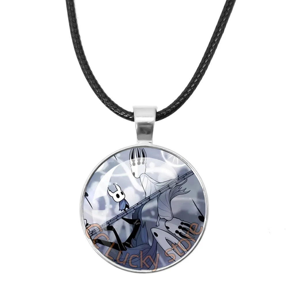 25mm Round Leather Necklace Hot Sales Hollow Knight Game Peripheral Glass Accessories Gift For Game Enthusiasts And Fans Gifts