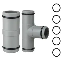 Pool Hose Connector Two-Way Hose Coupling Gadget For 32mm Hose Replacement With Rubber O-Ring Above-Ground Swimming Pool