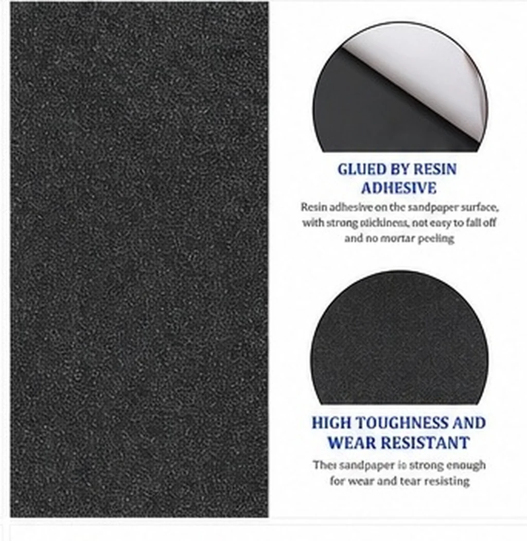 Skateboard Grip Tape Sheet Sandpaper 80x20cm Black High Toughness Anti-Slip for Scooter Skateboard Stairs Pedal Wheelchair