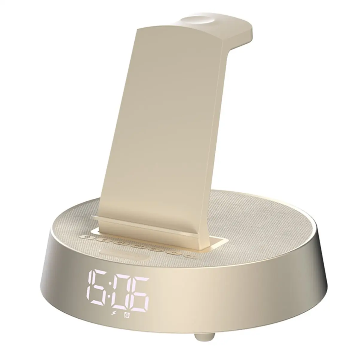 A32I Smart Alarm Clock with Wireless Charging, Bluetooth Speaker, Radio & Dimmable Light for Smartphone