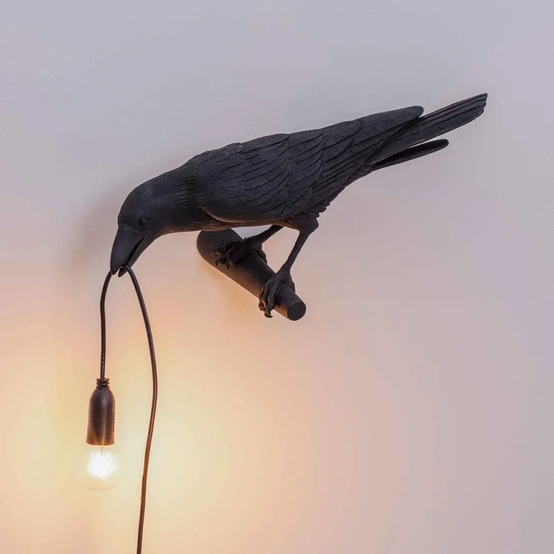 

Nordic Auspicious Bird Wall Light Creative Bedroom Wall Lamp Aisle Corridor Personality Bird Resin Wall Lamp Reading led Lights