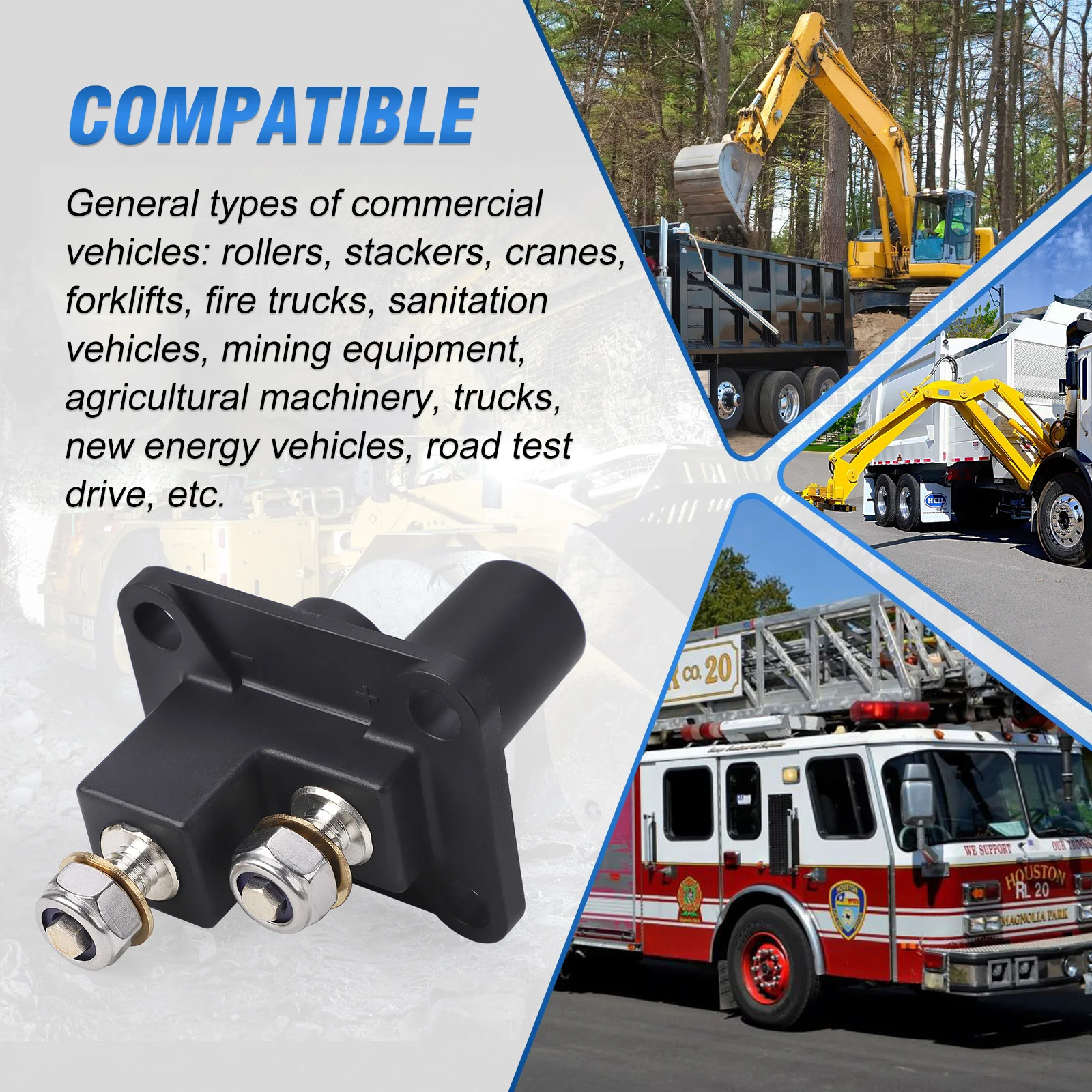 Picture 6: Remote Jump Start Terminal Terminals ABS Plastic For Hella 8JB 177 305-001 177305001 For Crane, Forklift, Agricultural Machinery
