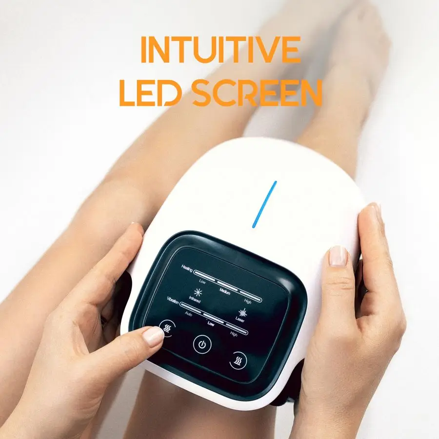 Беспроводной массажер для колена с подогревом, перезаряжаемый, регулируемый бандаж с умной вибрацией, усилитель Нежный свет Беспроводное комфортное устройство для