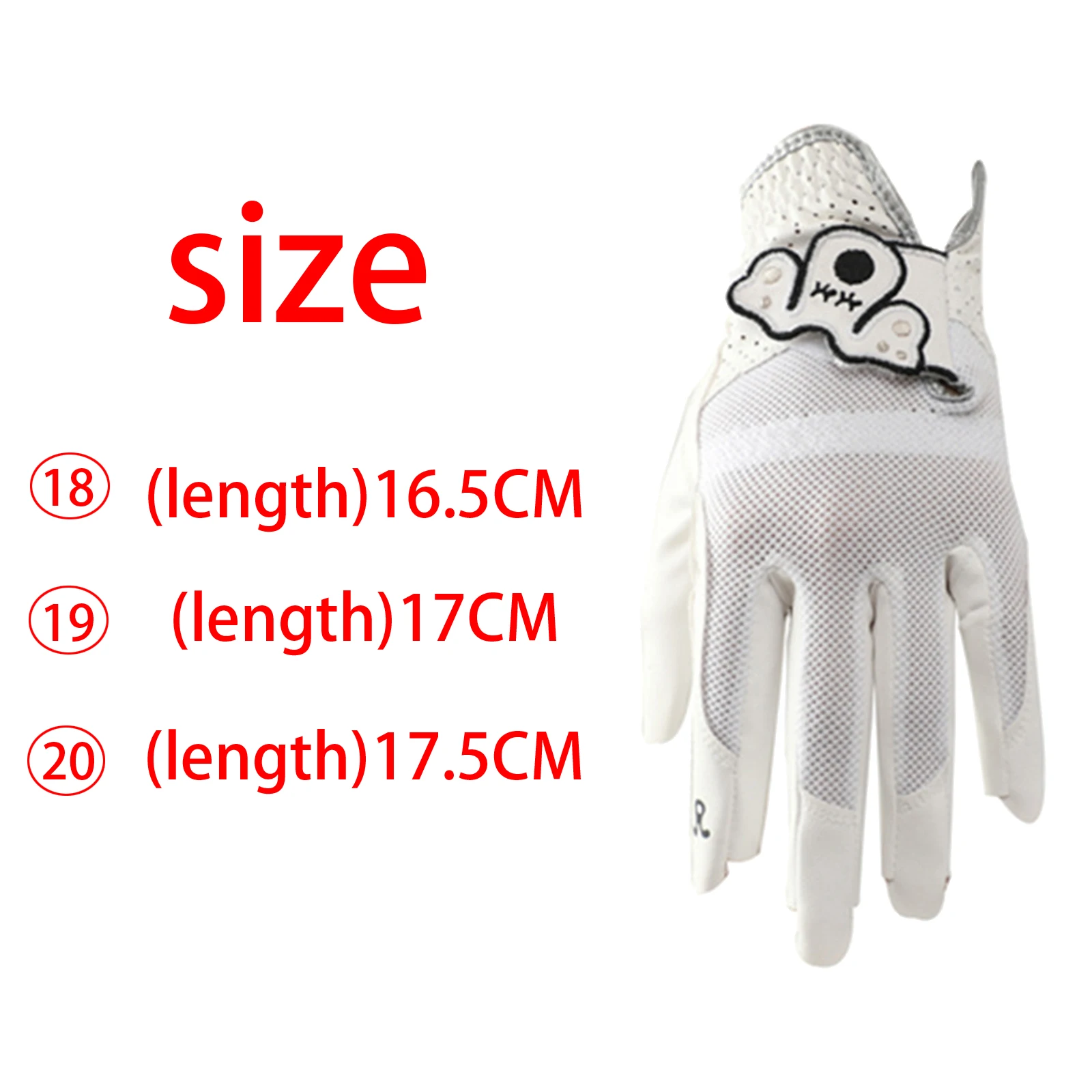 Men\'s Woman Golf Glove Left Hand Breathable Soft Leather White Hand Wear No Sweat for Outdoor Golf Equipment Golfer Supplies