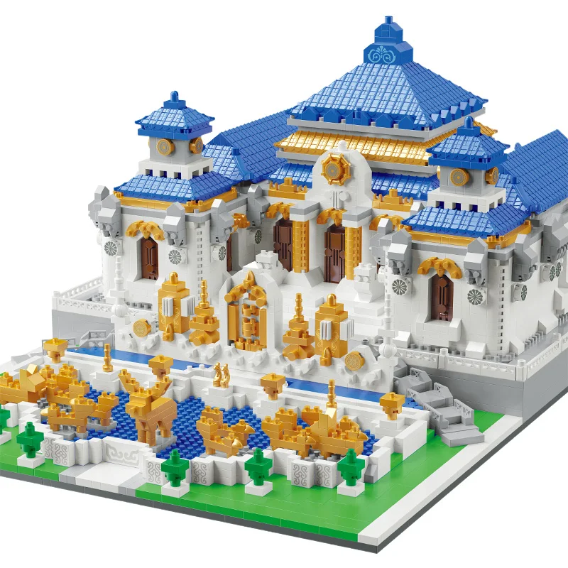 Kit di blocchi attraenti fai-da-te mattoni Classic Castle Garden House Puzzle 3D Puzzle apprendimento giocattoli educativi per bambini artigianato per bambini
