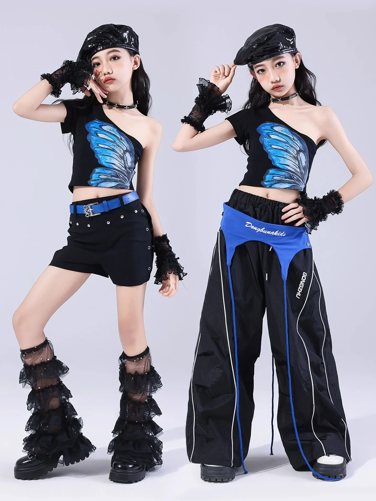 Filles Kpop Jazz danse Costume nombril hauts Hiphop pantalon mode défilé tenues moderne rue danse porter scène vêtements BL16818