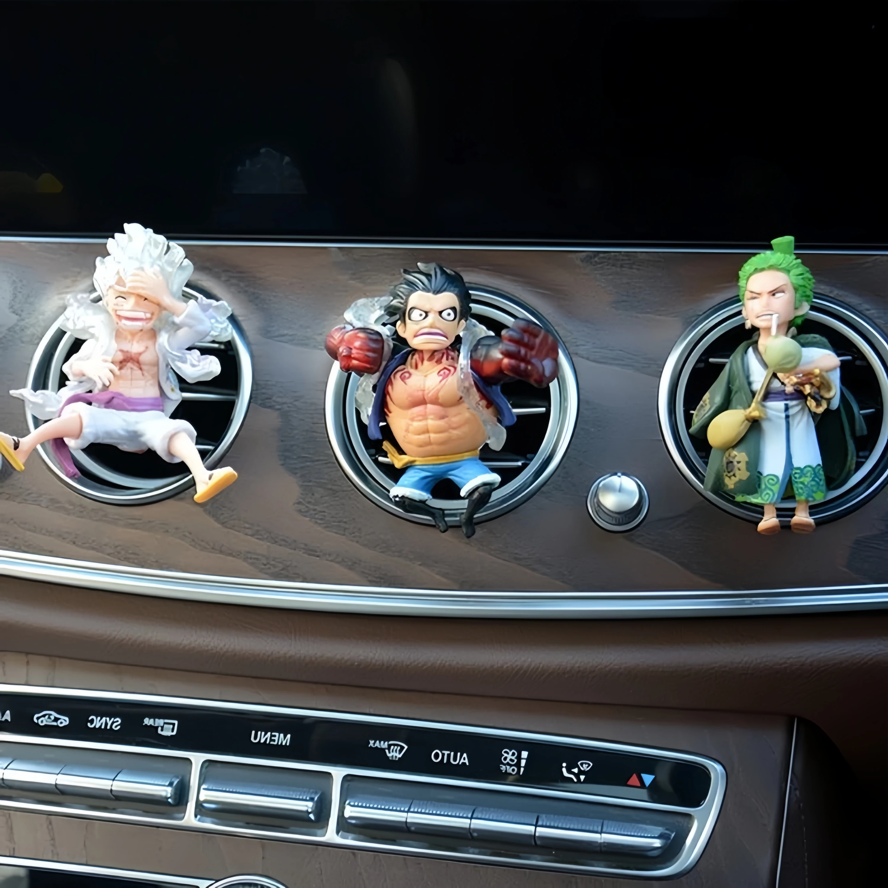 One Piece Car Air Freshener Action Figure Luffy Aroma Diffuser Car Accessory  Pvc Model Toy Cute Q Version Figurine Boys Gifts