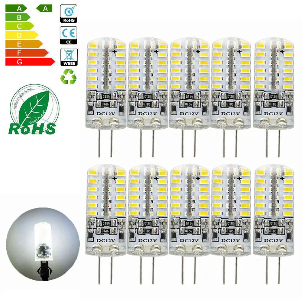 10Pcs G4 Led Bulb 2W 3W 5W 9W 10W 12W AC220V 2835 3014SMD Silicone Lamp Warm white/White l 360 Degree Angle LED Light