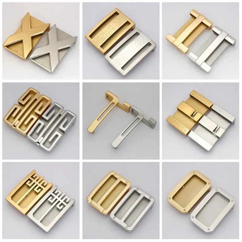 Brand Men's Solid 4cm Width Stainless Steel Belt Buckle High Quality Stainless Steel Metal Buckle Fashion Jeans Accessories