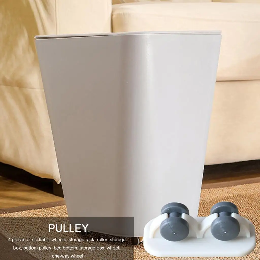 Replacement Caster Wheels Small Furniture DIY Self Adhesive Roller Pully for Storage Box Cabinet Drawer Two Way Wheel Plastic