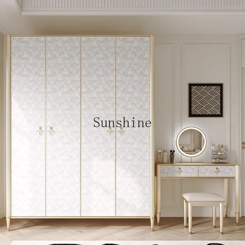 All solid wood wardrobe bedroom shell wind swing door light luxury advanced large and small apartment cabinet  FT