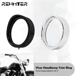Motorcycle Visor Headlamp Trim Ring Bezel LED Headlight Trim Cover For Harley Softail FLRT 15-Up Fat Boy FLST FLSTC FLSTFB 94-17