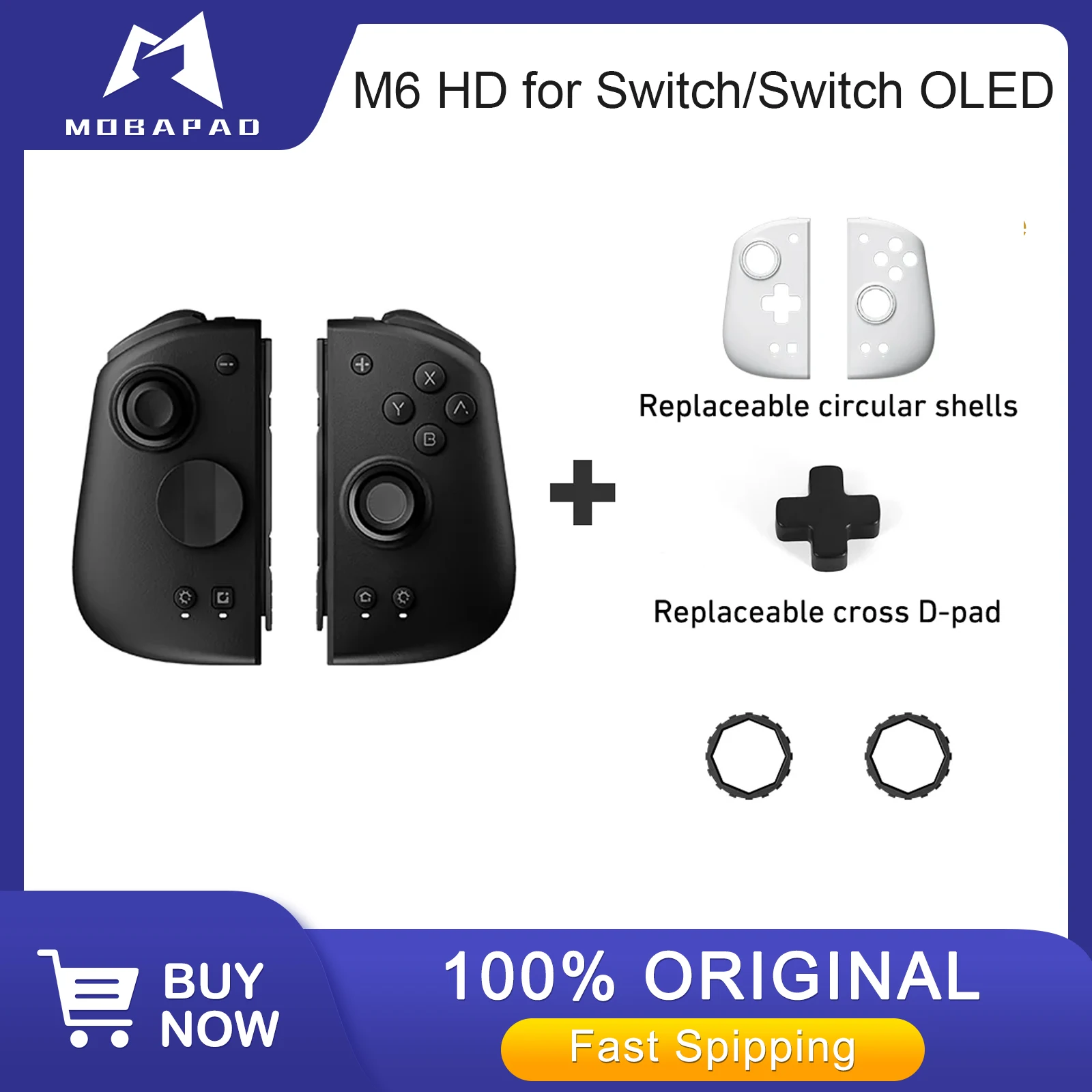 

Игровой контроллер MOBAPAD M6 HD Gemini 2 для Nintendo Switch с джойстиком на эффекте Холла, геймпад для Switch OLED, игровые аксессуары