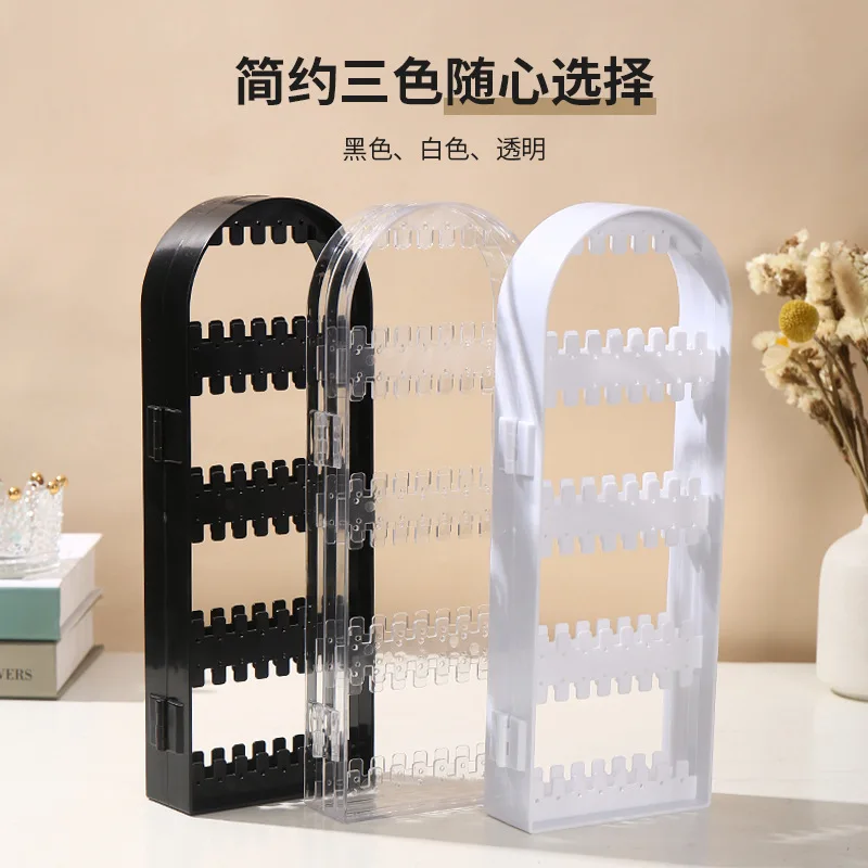 Folding Earrings Studs Display Rack 2-6 Fans Panels Screen Organizer Storage Box Necklace Jewelry Shelf Stand Holder