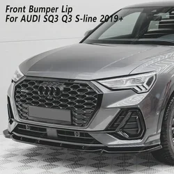 For Audi Q3 MK2 F3 Car Front Bumper Lip Spoiler Splitter Diffuser Retrofit Q3 MK2 TFSI TDI S-Line 2019-2024 Bodykits Tuning