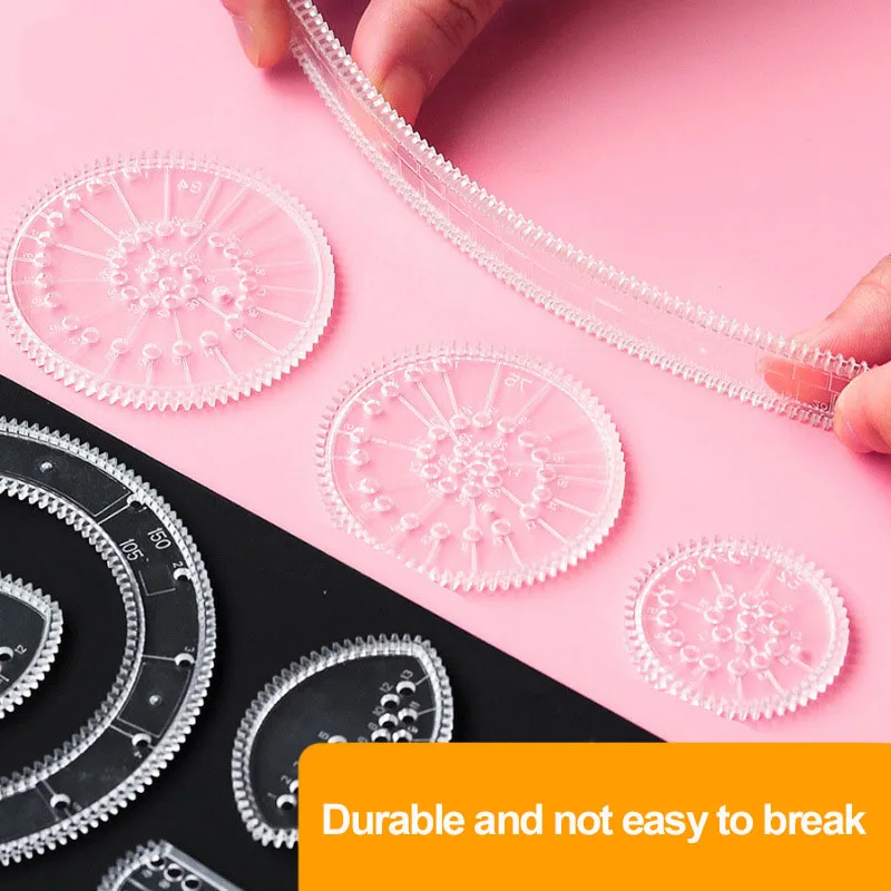 23pcs Transparent Flower Ruler Set Spirograph Drawing Ruler Tools Set - Create Stunning Spiral Drawings with Magic Templates