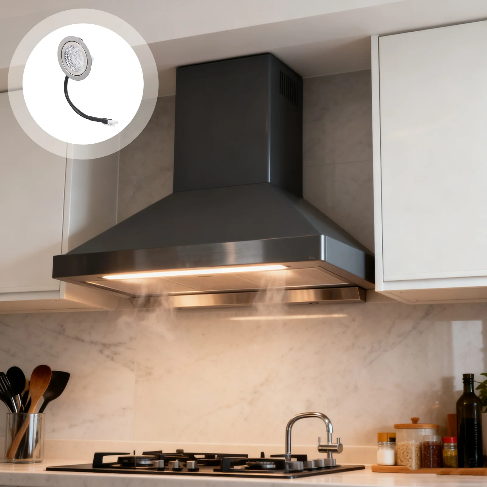 

Led Vent Light Bulb Round Flat Hood Lamp Bright Cold Light Energy Saving Range Hood Replacement Bulbs