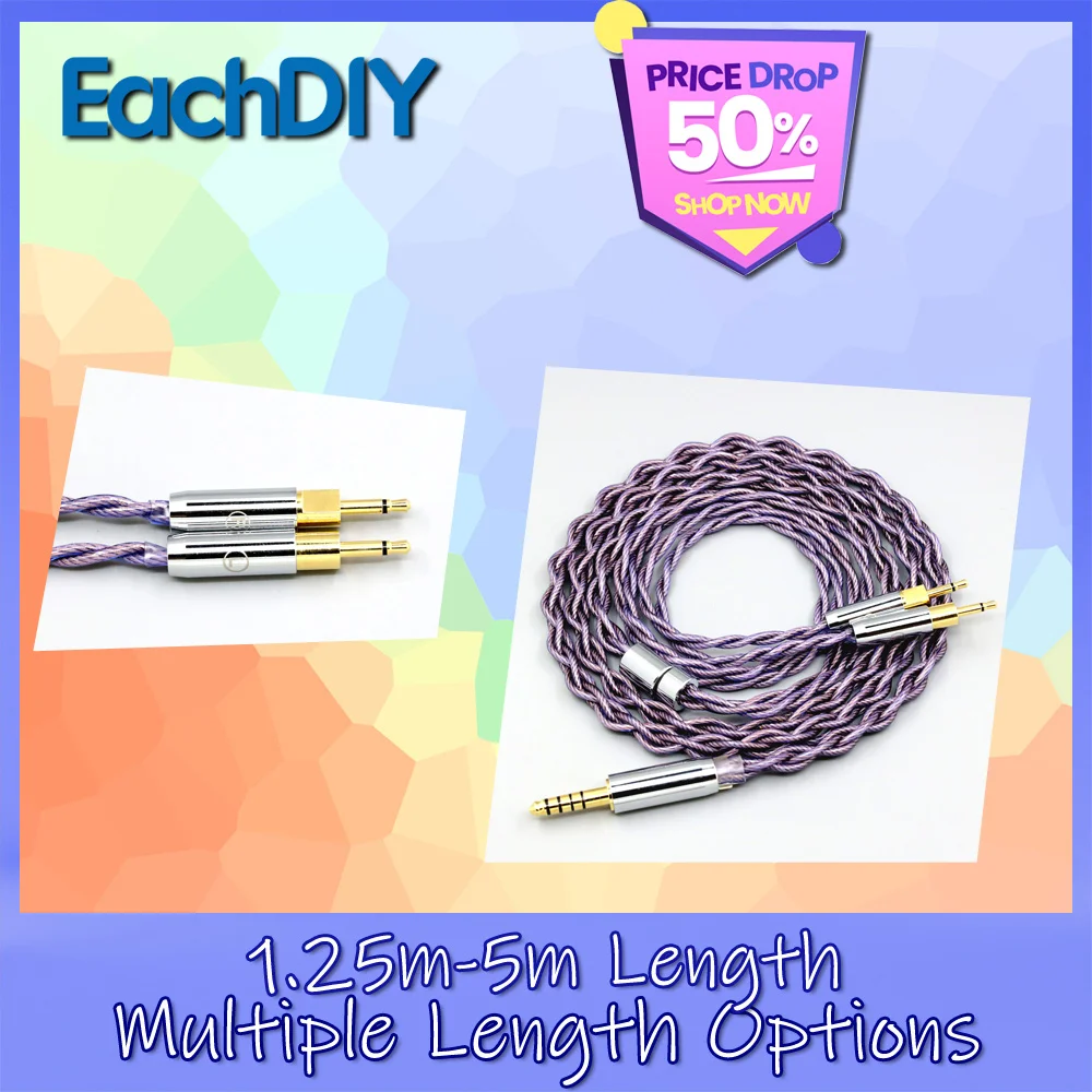 

OCC Type2 1.8mm 140 cores litz 7N Headphone Earphone Cable For 2.5mm pin 4 core Sennheiser HD700 Headphone 1.8mm LN007861