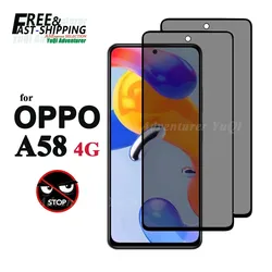 Anti Spy Screen Protector For OPPO A58 4G Privacy Tempered Glass 9H Anti Peep Scratch High Aluminum