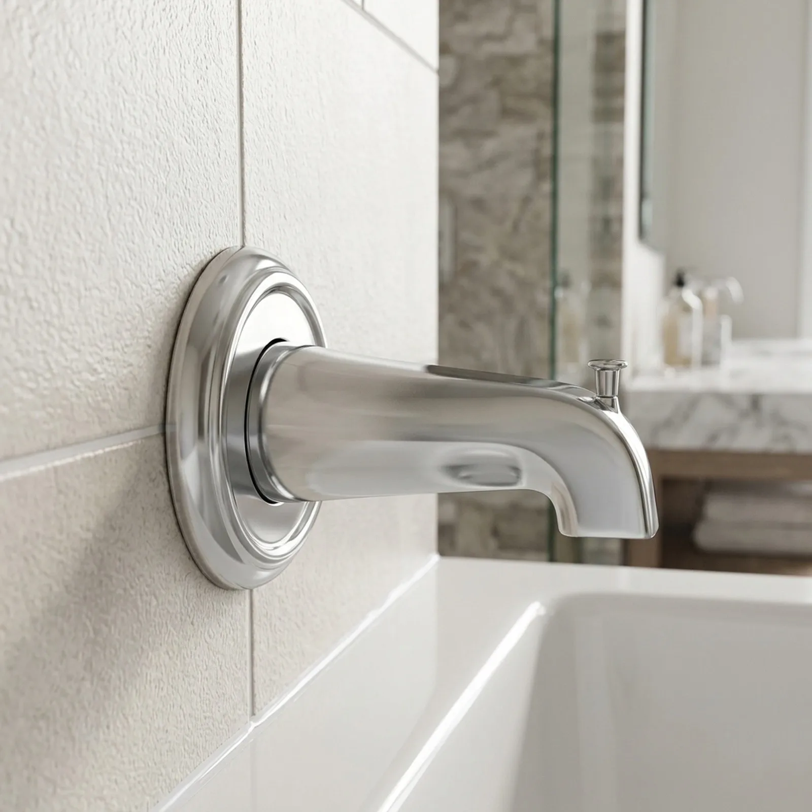 Foam Gasket Cover As Shown Stainless Steel Tub Spout Cover 1-1 2 Inches Inner Diameter Bathroom Decor Enhancer