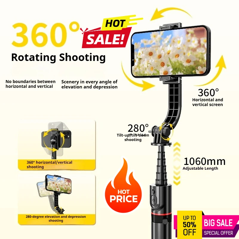 

L13 selfie stick tripod anti shake, extendable Bluetooth remote control camera, live streaming desktop phone holder