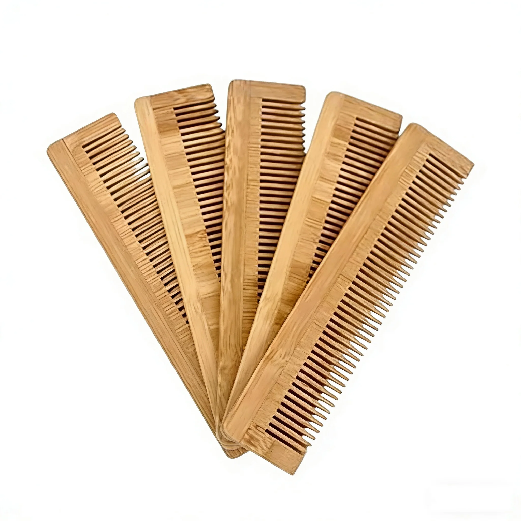 5 of Set Bamboo Comb Wood Pocket Beard Comb,100% Natural wooden combs for Beard,Hair, Mustache,Men&Women,Travel-Friendly