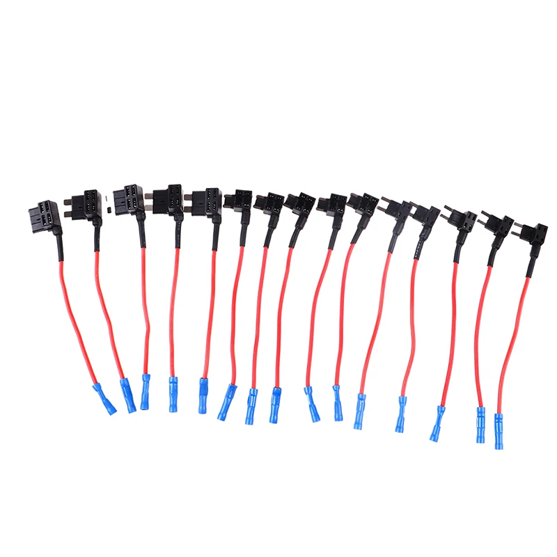 5PCS Mew 16.5cm High Quality Car Fuse Holder Add-a-circuit TAP Adapter Micro Mini Standard ATM Blade Fuse MINI SMALL MEDIUM Size