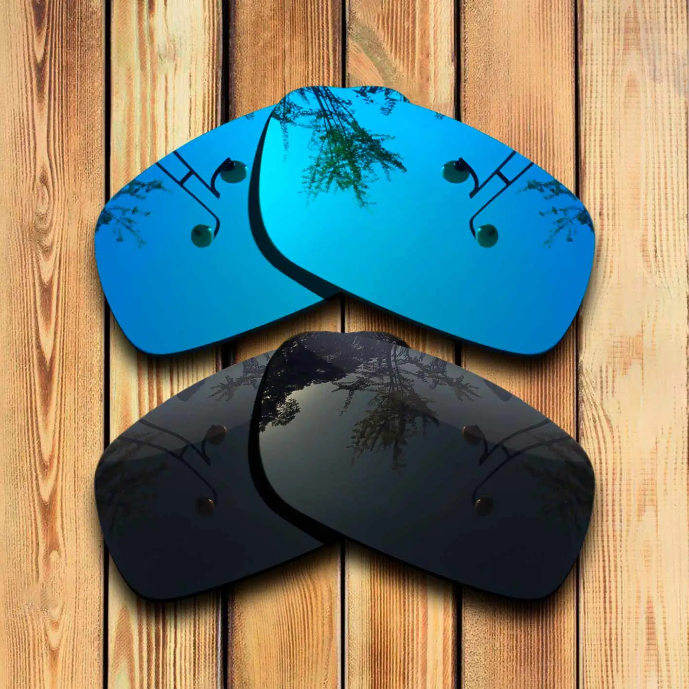 

100% Precisely Cut Polarized Replacement Lenses for Crankshaft Sunglasses Blue& Solid Black Combine Options