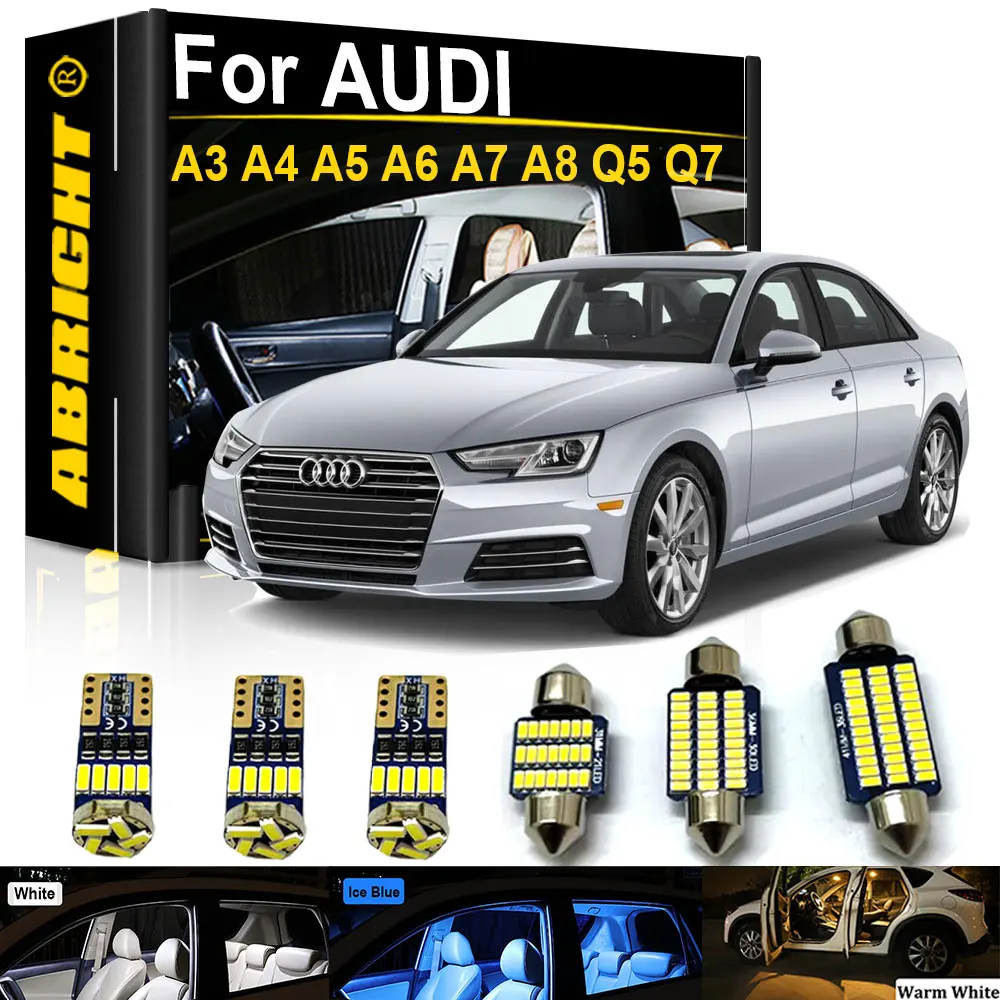 ABRIGHT Canbus LED ภายในชุดสําหรับ Audi Az Sz 8L 8P 8V Ach S4 B5 B6 B7 B8 A5 S5 A6 S6 C5 Csh Csh A7 S7 A8 S8 D3 Q5 SQ5 Q7 4L