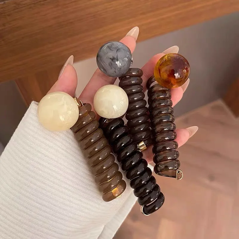 Cute Braid Rubber Bands for Women Girls Telephone Wire Hair Ties Spiral Spool Headbands Ponytail Girls Hair Accessories