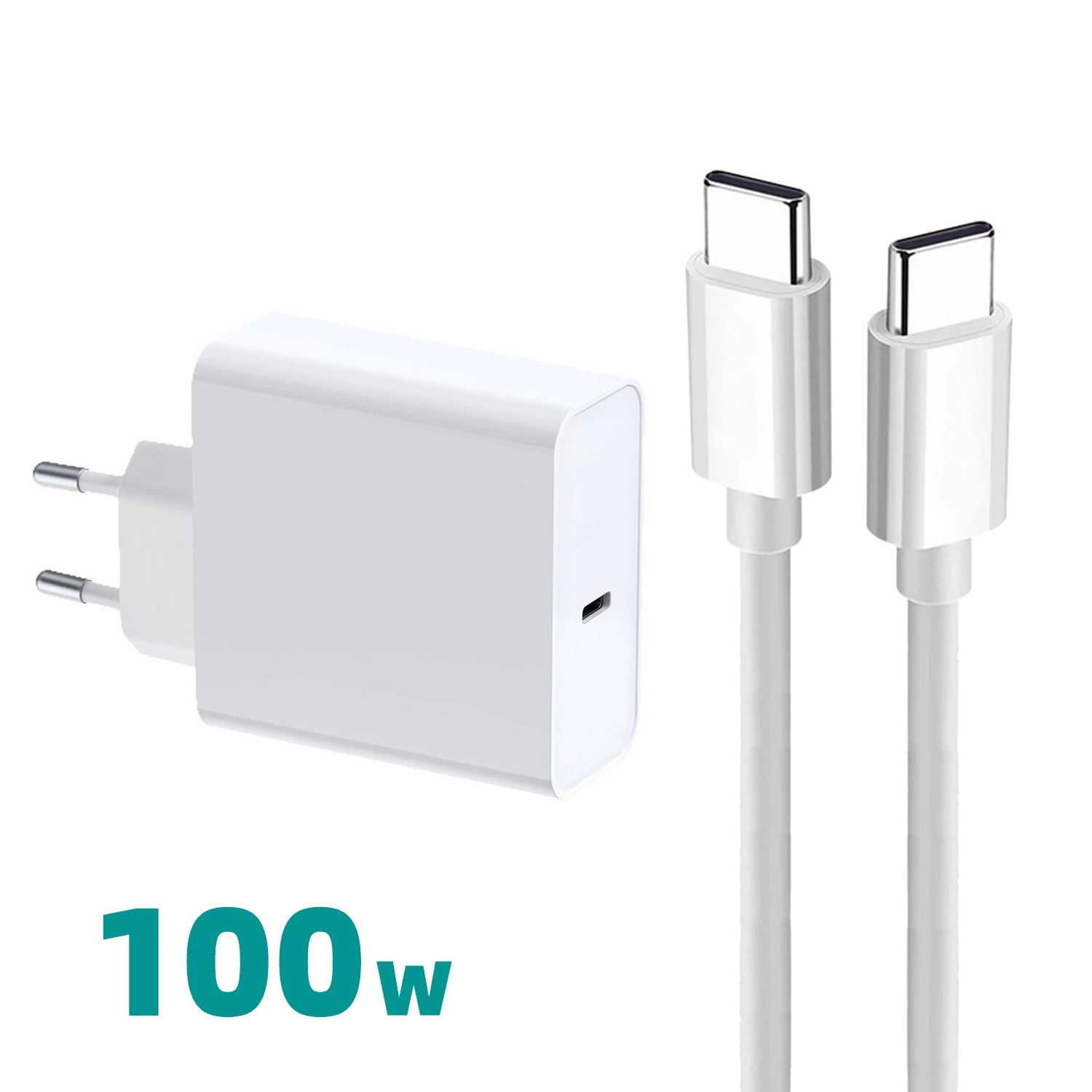 100W GaN Charger 20V USB C Type C PD Travel Charger EU Ac Power Adapter for MacBook for iPhone Samsung Xiaomi Laptop Phone
