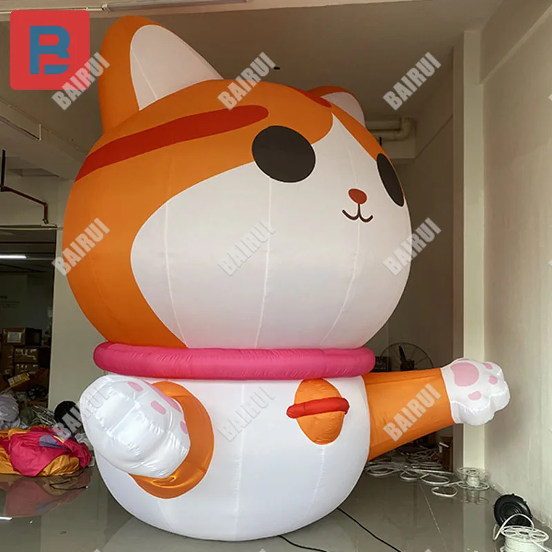 Inflatable cartoon Bell Orange Cat model hugs half-length Cat Healing Mall Pet Festival photogenic props