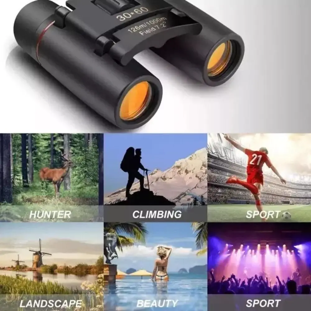 30x60 HD Zoom Binoculars Long-Distance Vision Night Vision Portable Binocular Telescope Compact Adjustable