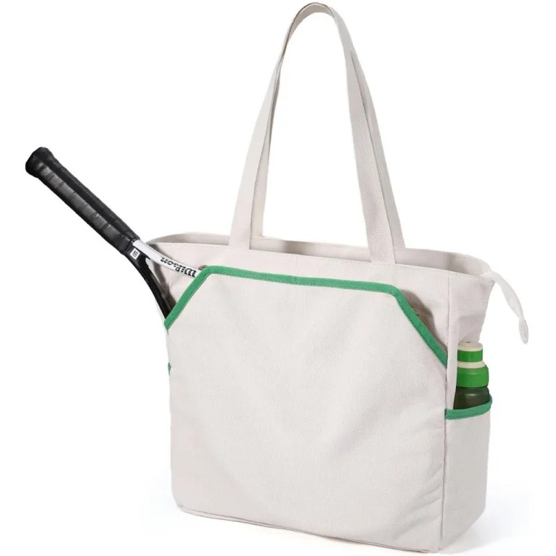 Portable Tennis Racket Bag, Ping Pong Paddle, Pickleball Paddle, Badminton Single-Shoulder Hand-Held Bag, Canvas Sports Handbag