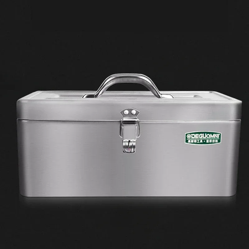 Portable Electrical Empty Box Large Capacity Tool Box Protection Tool Box Stainless Steel Shock-proof and Drop-proof Storage Box